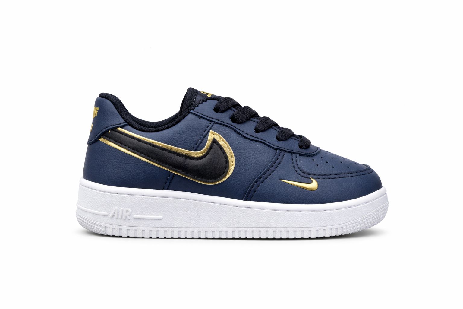 Nike Air Force Marinho Ouro Infantil