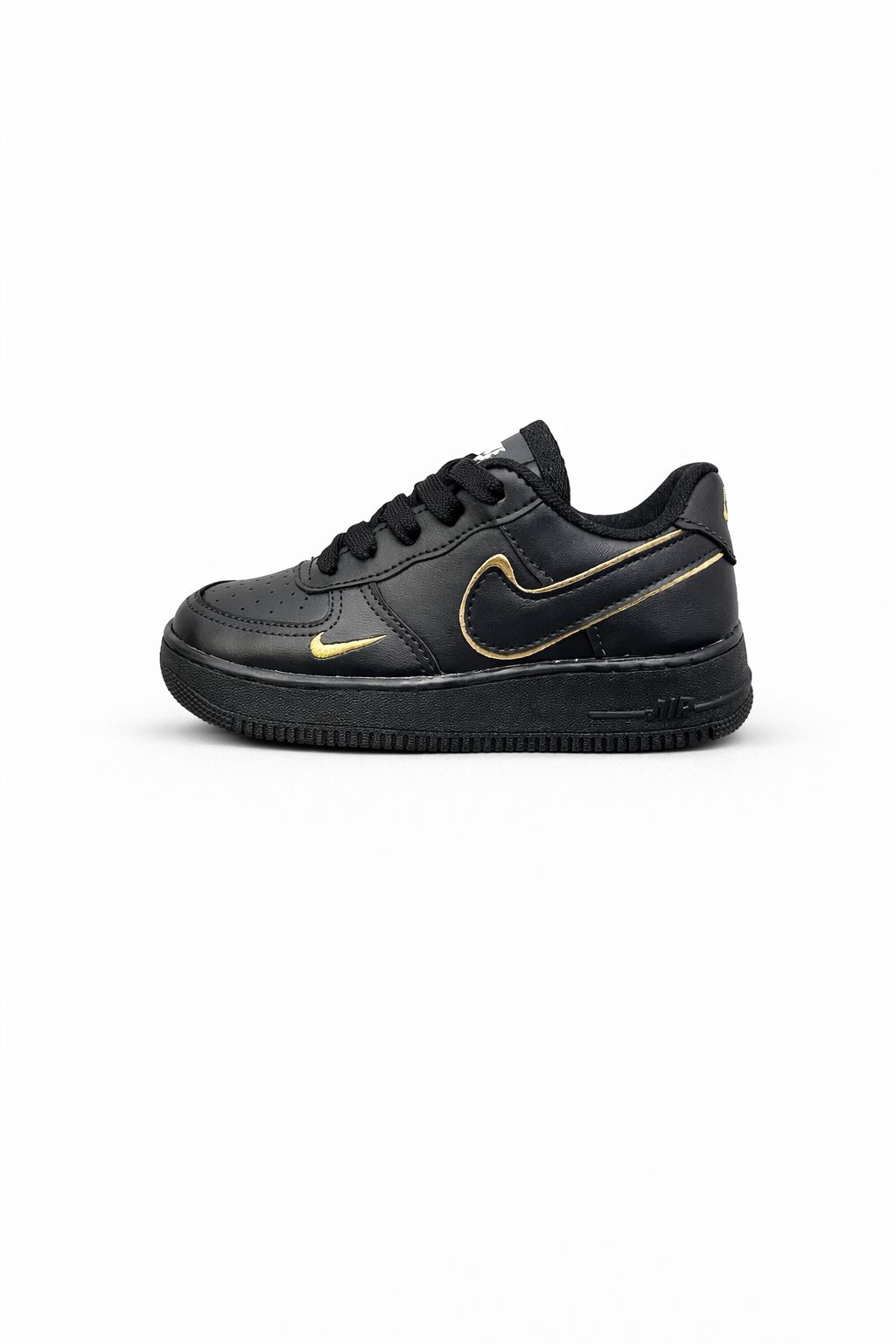 Nike Air Force Preto Ouro Infantil