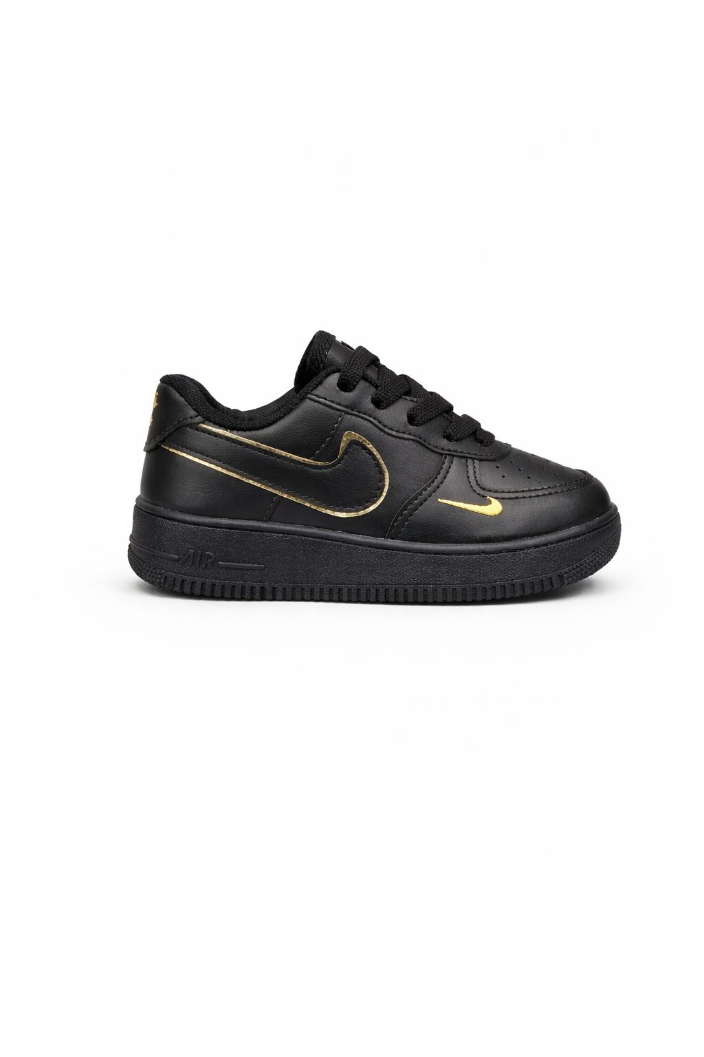 Nike Air Force Preto Ouro Infantil