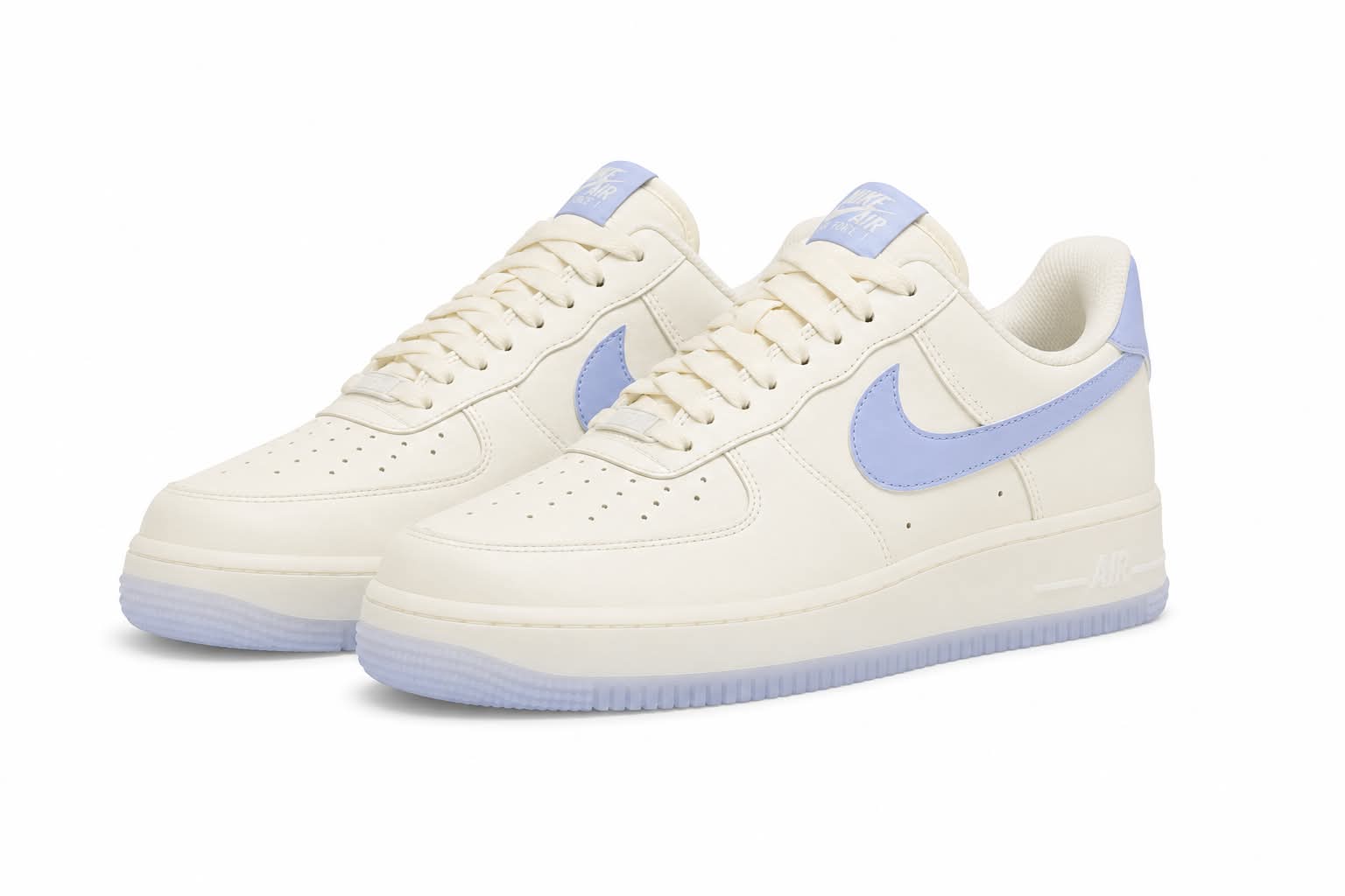 Nike Air Force Super Branco Azul Bebê