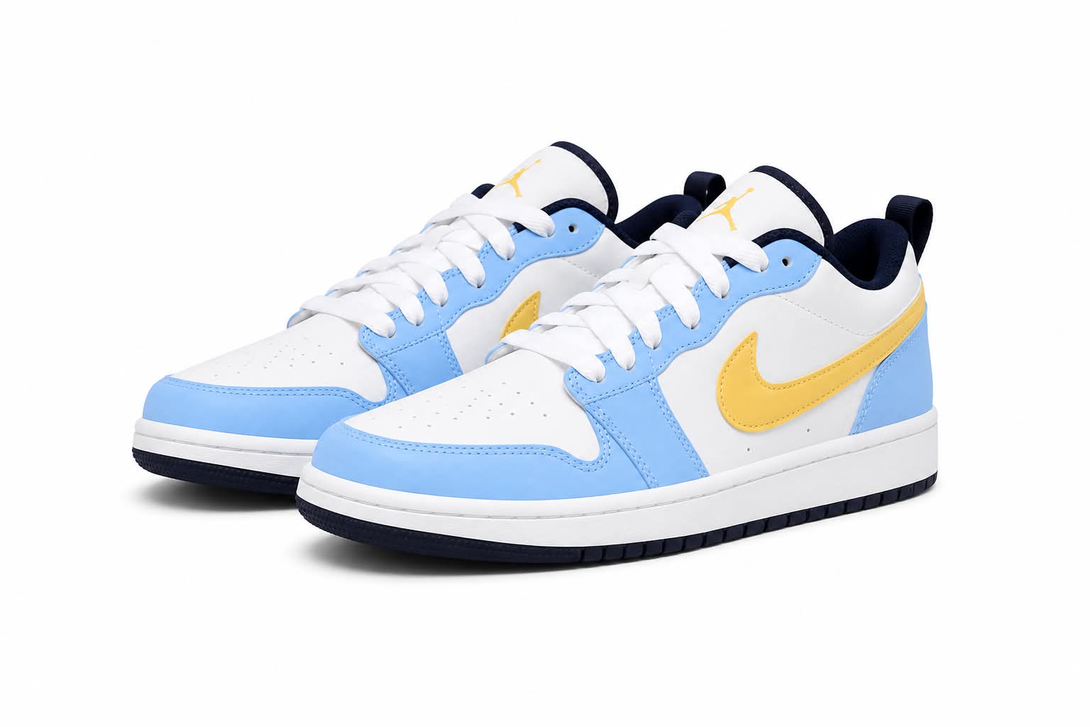Nike Dunk Borough Branco Azul Bebê e Amarelo